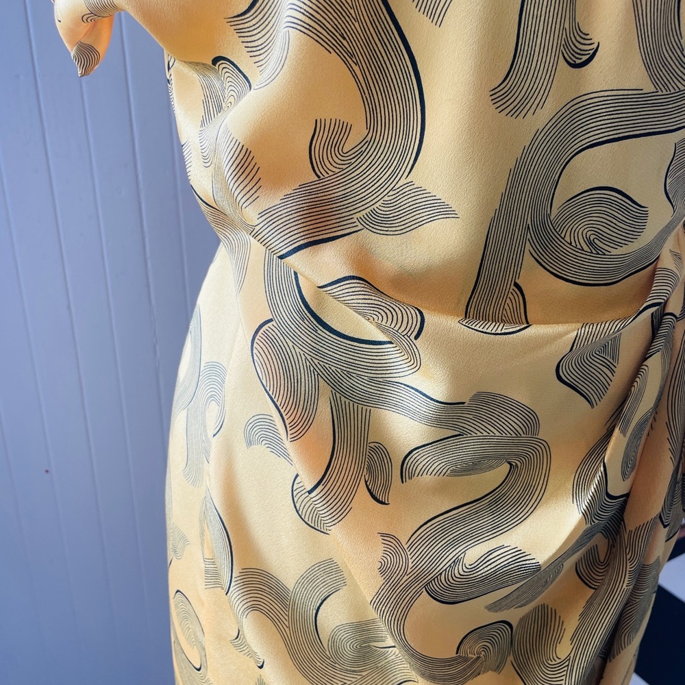 Yellow Virgo Midi Dress with Swirl Design - Picture 2 of 5